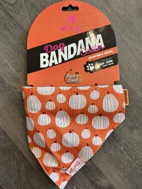 Dog collar with attached bandana. Medium (14-20" Neck) NEW